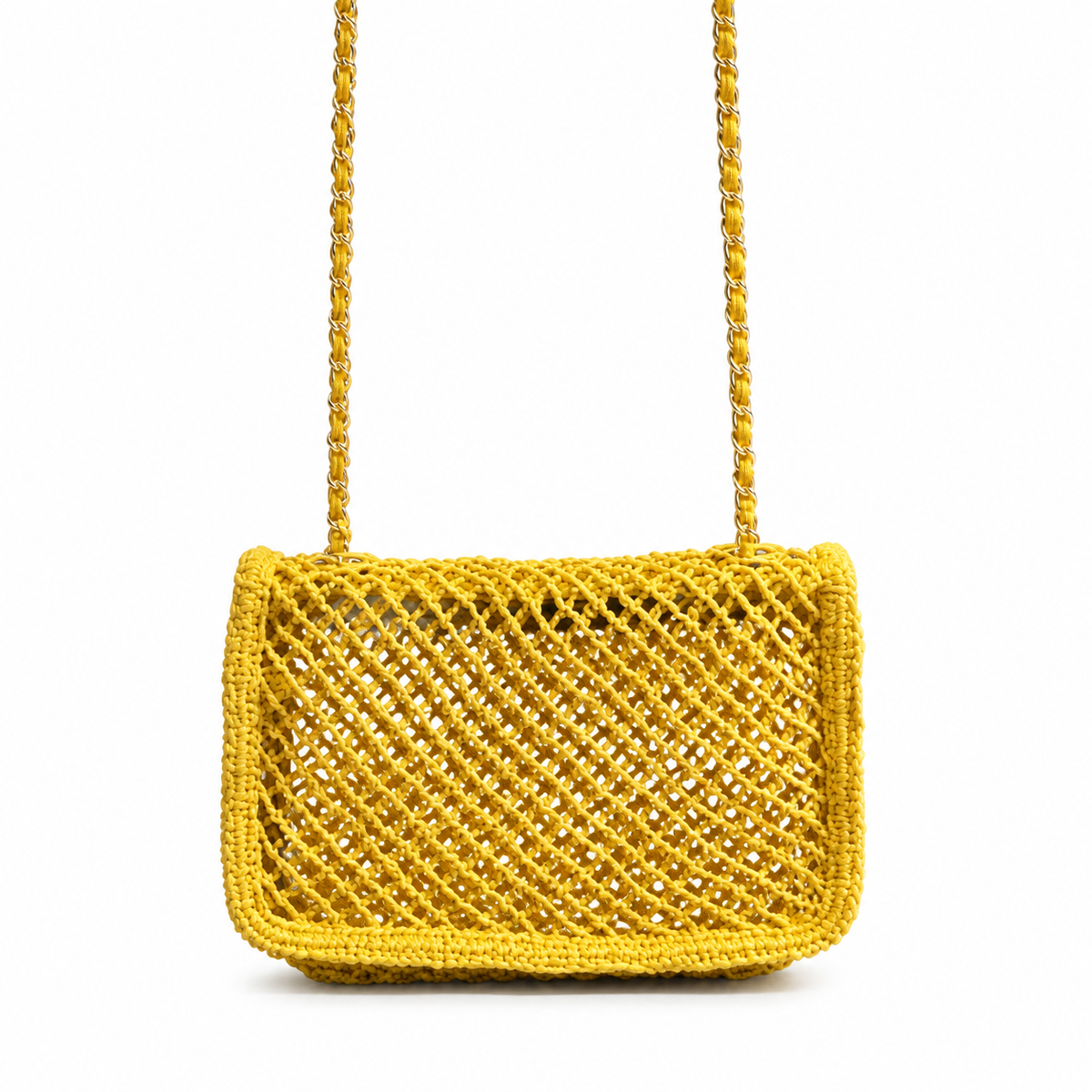 Chanel Crochet Mesh Flap Bag – Yellow