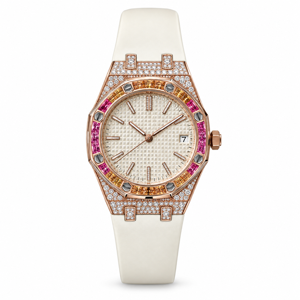 Audemars Piguet Royal Oak Automatic Rose Gold Rainbow Sapphire