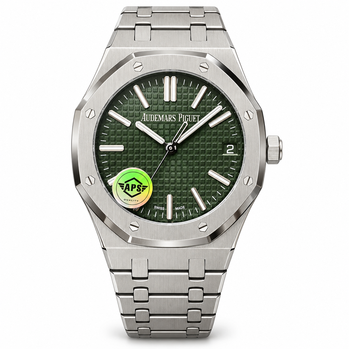 Audemars Piguet Royal Oak Automatic Green Petite Tapisserie Dial Stainless Steel Bracelet