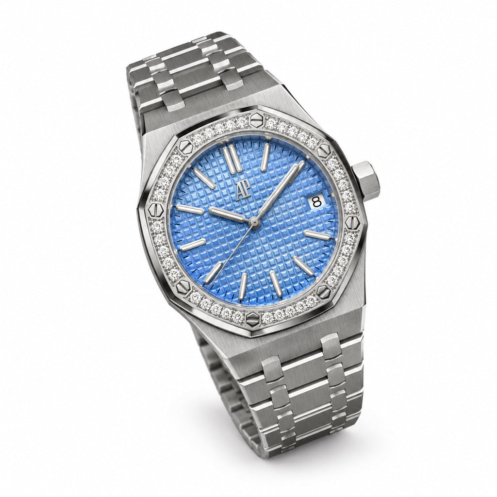 Audemars Piguet Royal Oak Diamond Bezel Blue Steel