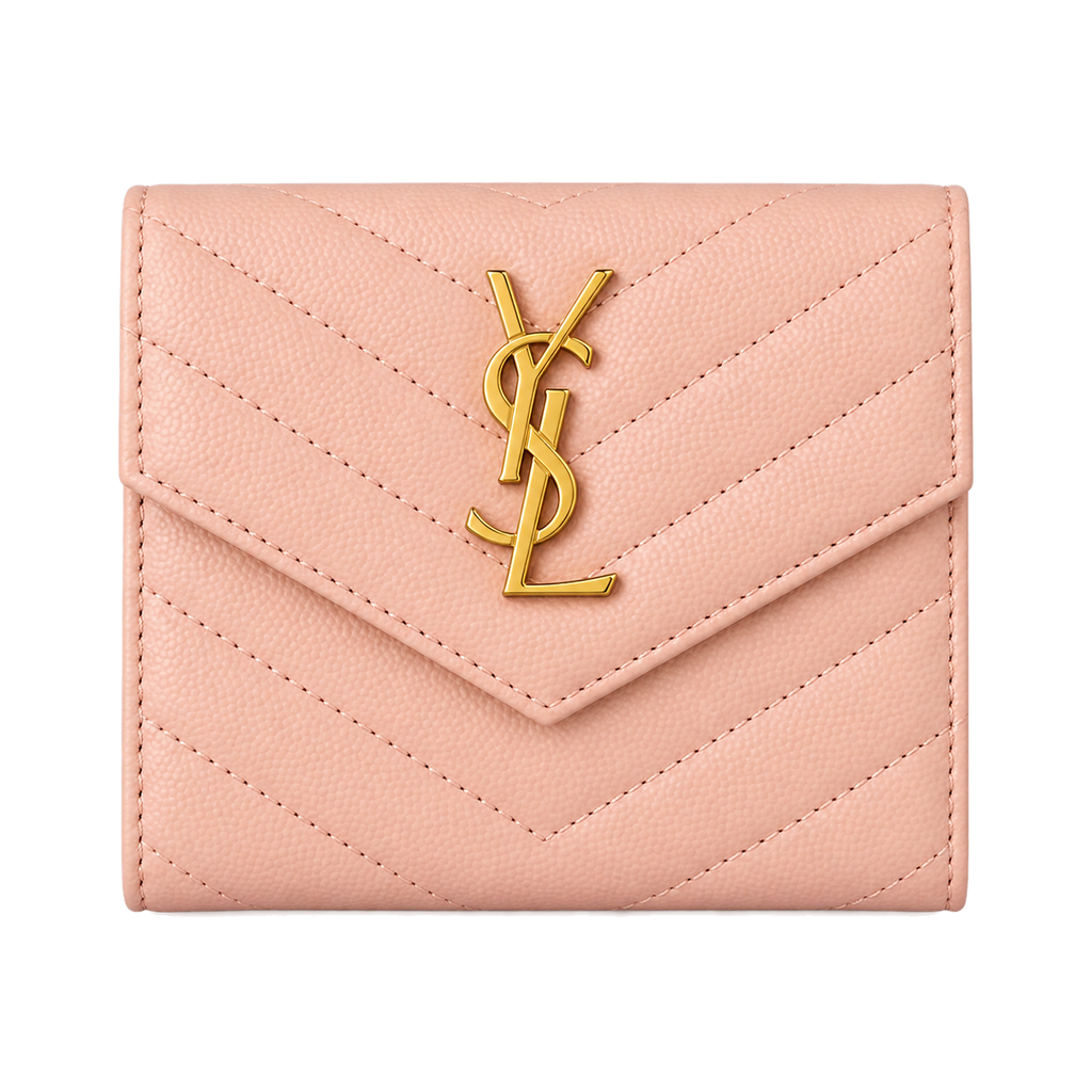 YSL Saint Laurent Monogramme Small Wallet – Pink