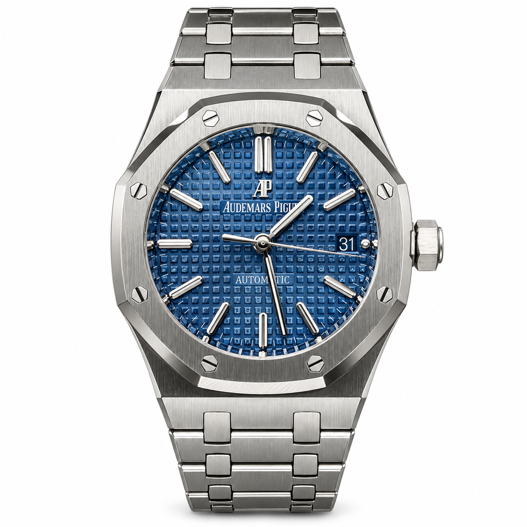 Audemars Piguet Royal Oak Automatic Blue Petite Tapisserie Dial Stainless Steel Bracelet