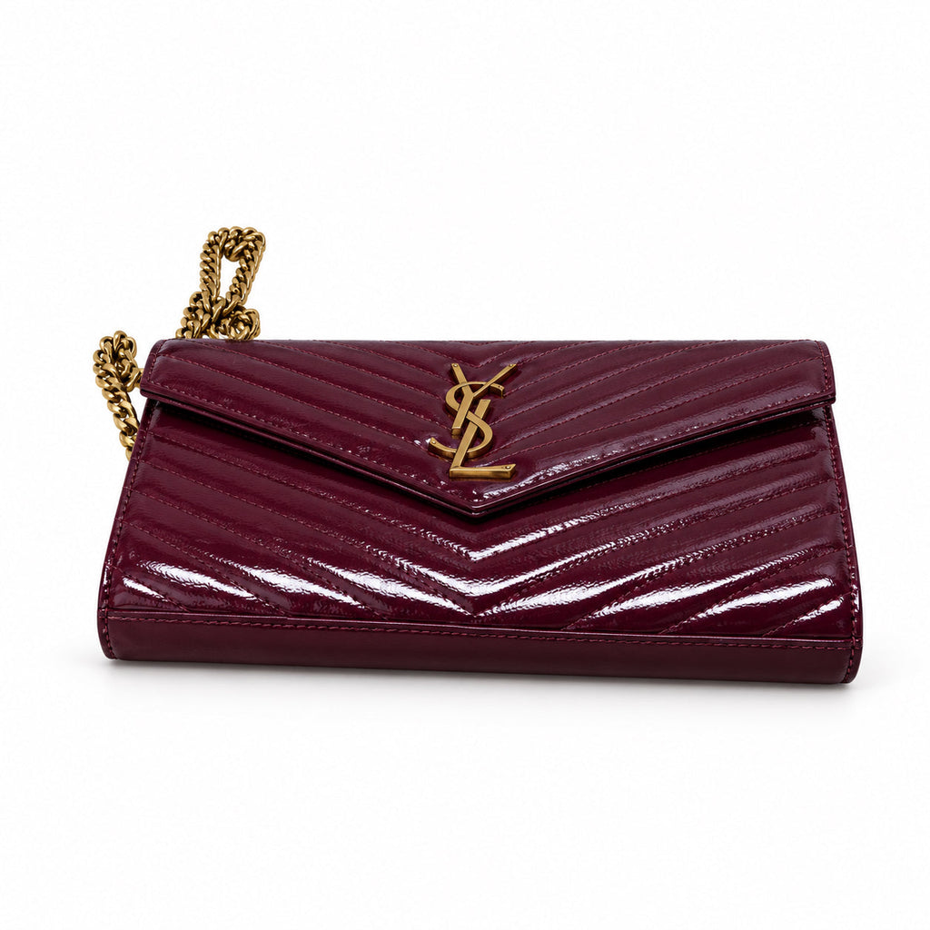 YSL Cassandre Chain Wallet Bag – Burgundy