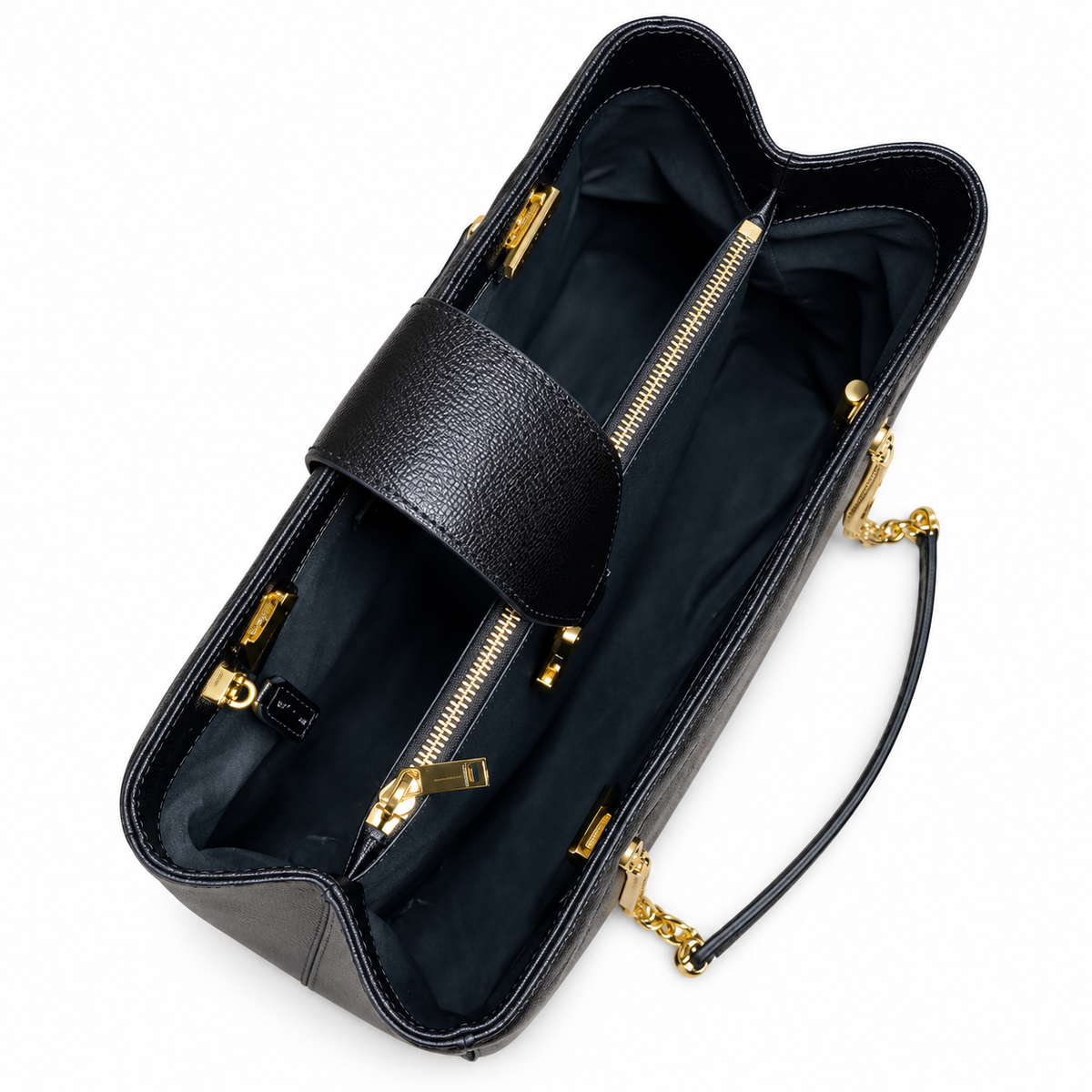 YSL Cassandre Tote Bag – Black Chevron Leather