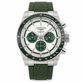 Longines Conquest Automatic Chronograph White Dial Green Bezel