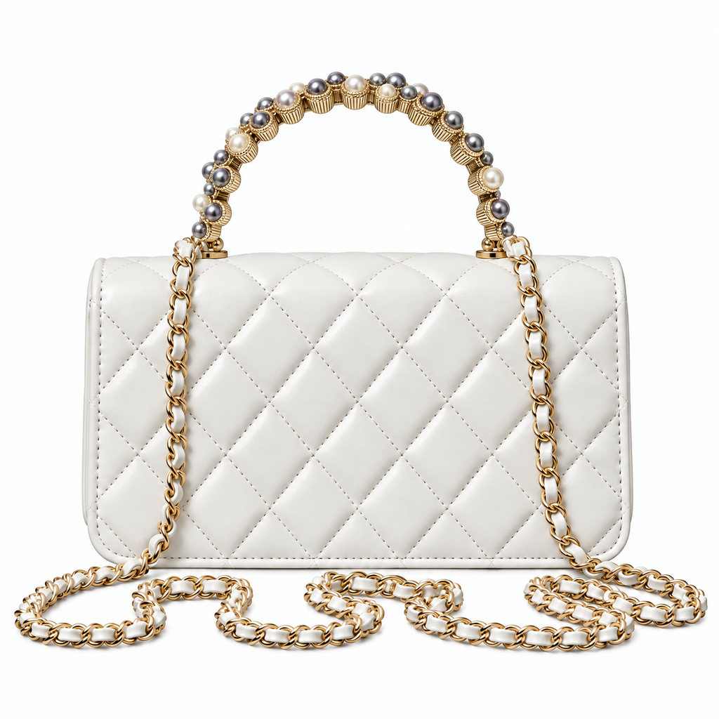 Chanel Quilted Leather Trim Mini Bag 18×11×6cm