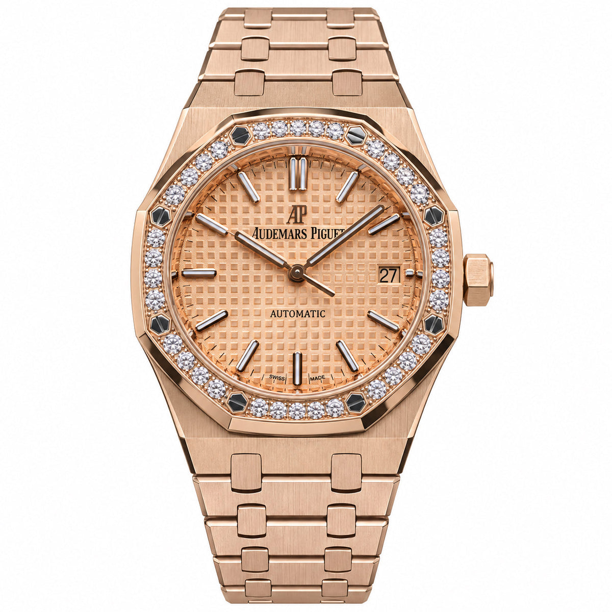 Audemars Piguet Royal Oak Automatic Rose Gold Diamond Bezel Women