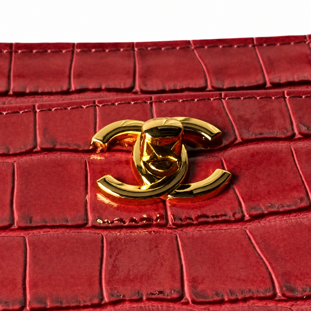 Chanel Croc-Embossed Leather Tote