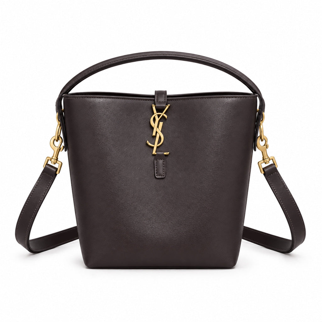 YSL Le 37 Bucket Bag – Dark Brown Smooth Leather