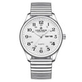 LOUIE JUELEN Classic Steel Watch 42mm | Bold Arabic Dial & Dual Day-Date Display